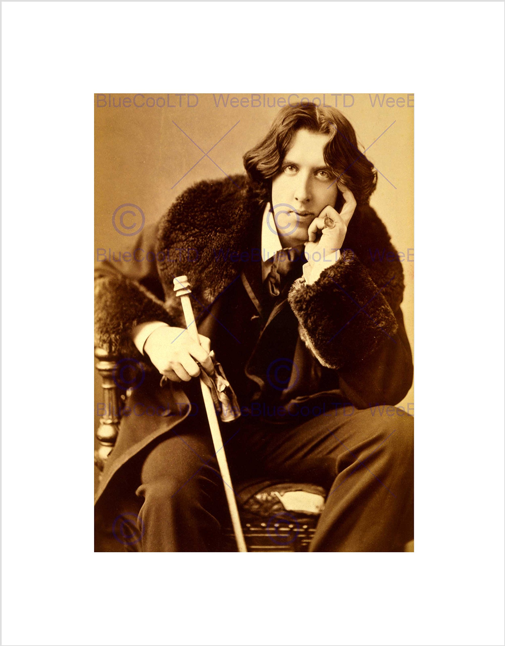 Wee Blue Coo Vintage Portrait Oscar Wilde Poet Playwright Legend Irish Wall Art Print