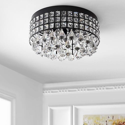 Miniatura 4 de JONATHAN Y JYL6142A Meredith 14.5" 3 gotas de cristal  metal LED montaje empotrado, clásico, transicional, tradicional, glamuroso, regulable, luz