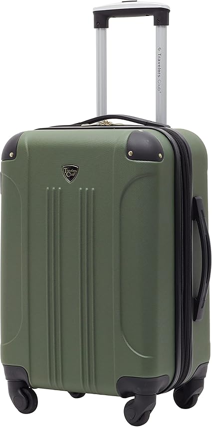 review Travelers Club Chicago Expandable Luggage, Thyme Green, 20