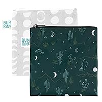 Vista 23 de Bumkins Bolsas de aperitivos reutilizables, para el almuerzo escolar de niños y para adultos, tela lavable, bolsa de tela impermeable