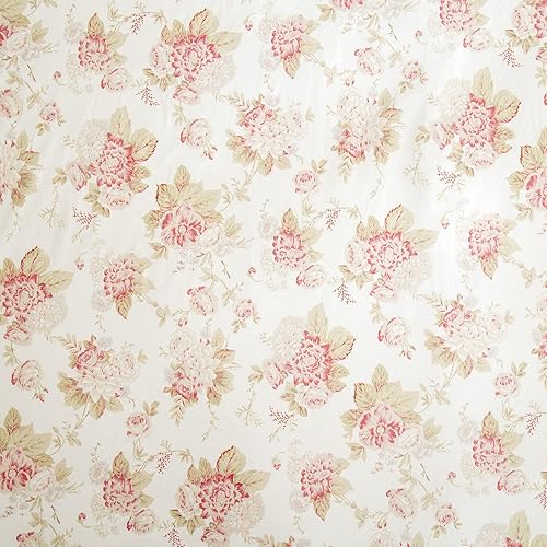 Miniatura 7 de DaDalogy Bedding - Sábana bajera ajustable 100% algodón con rosas de cabaña. Sábana bajera vintage Shabby Chic con flores rosas de 15 pulgadas de