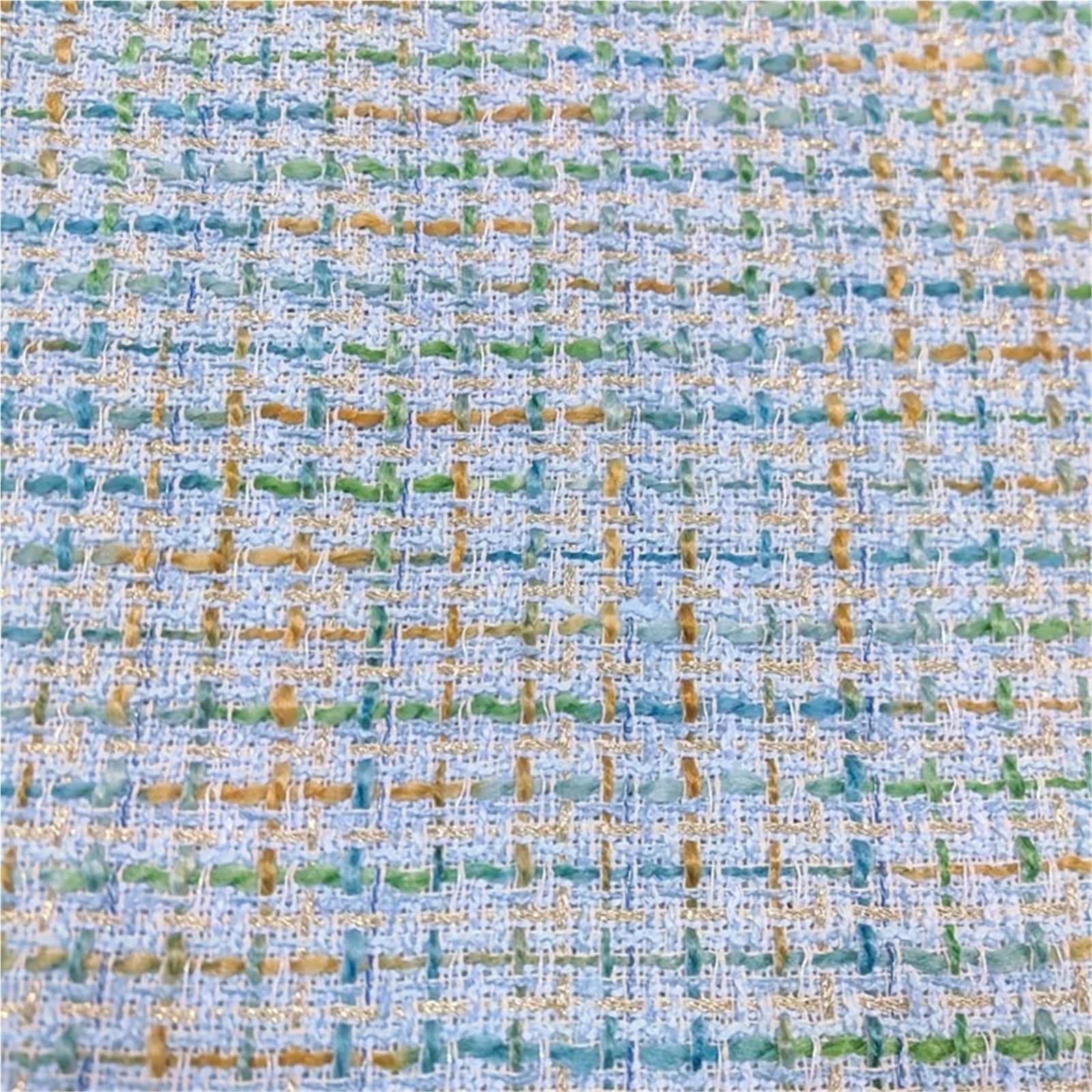 Tkanina tweedowa do szycia, Zielona różowa krata, barwiona przędza tweedowa, damska jesienna kurtka, sukienka, płaszcz, szycie DIY(Color1)