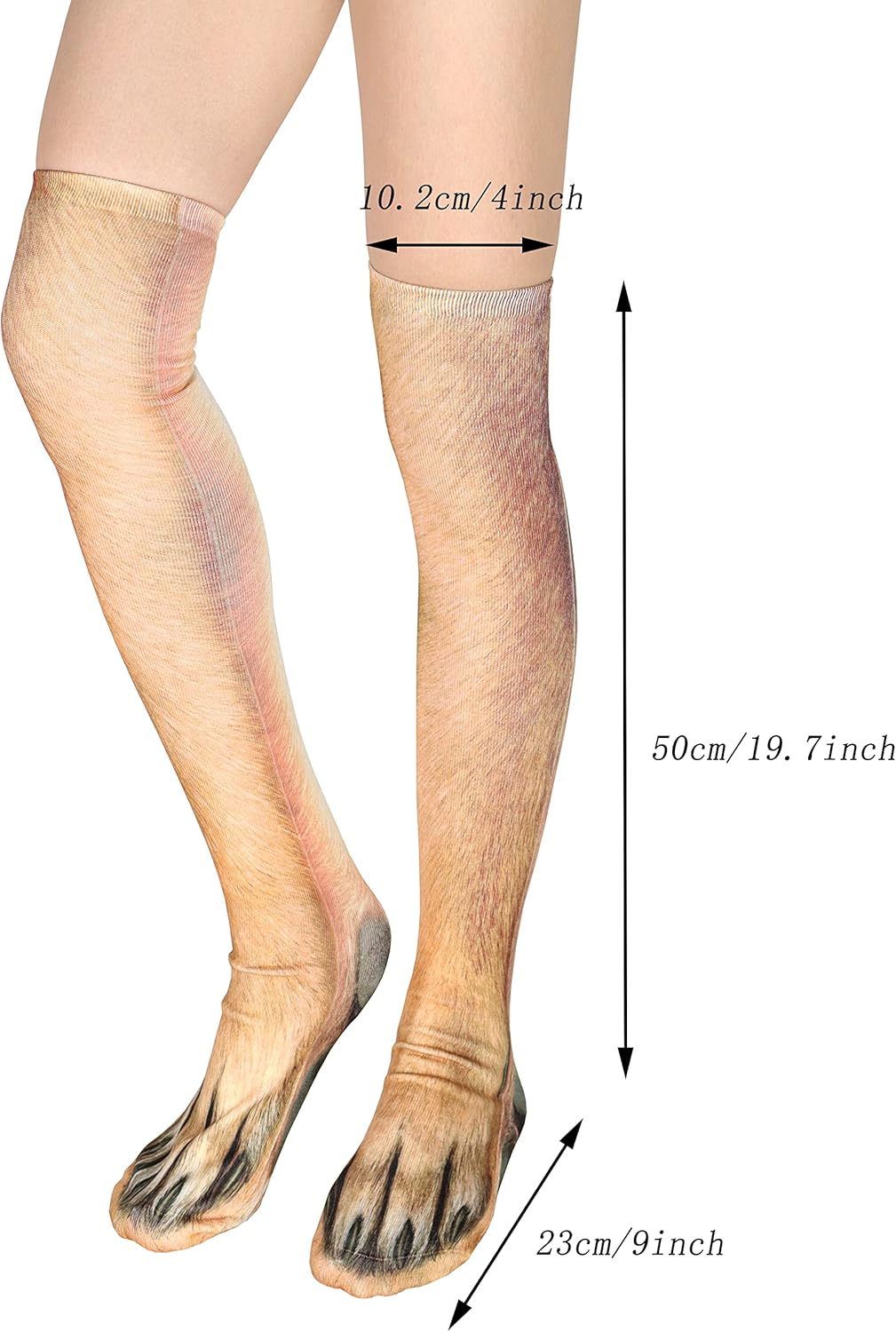 FreeNFond Funny Socks Animal Paw Knee Tube Party Stockings Gag Gifts for Christmas White Elephant Gift Exchange - Image 3