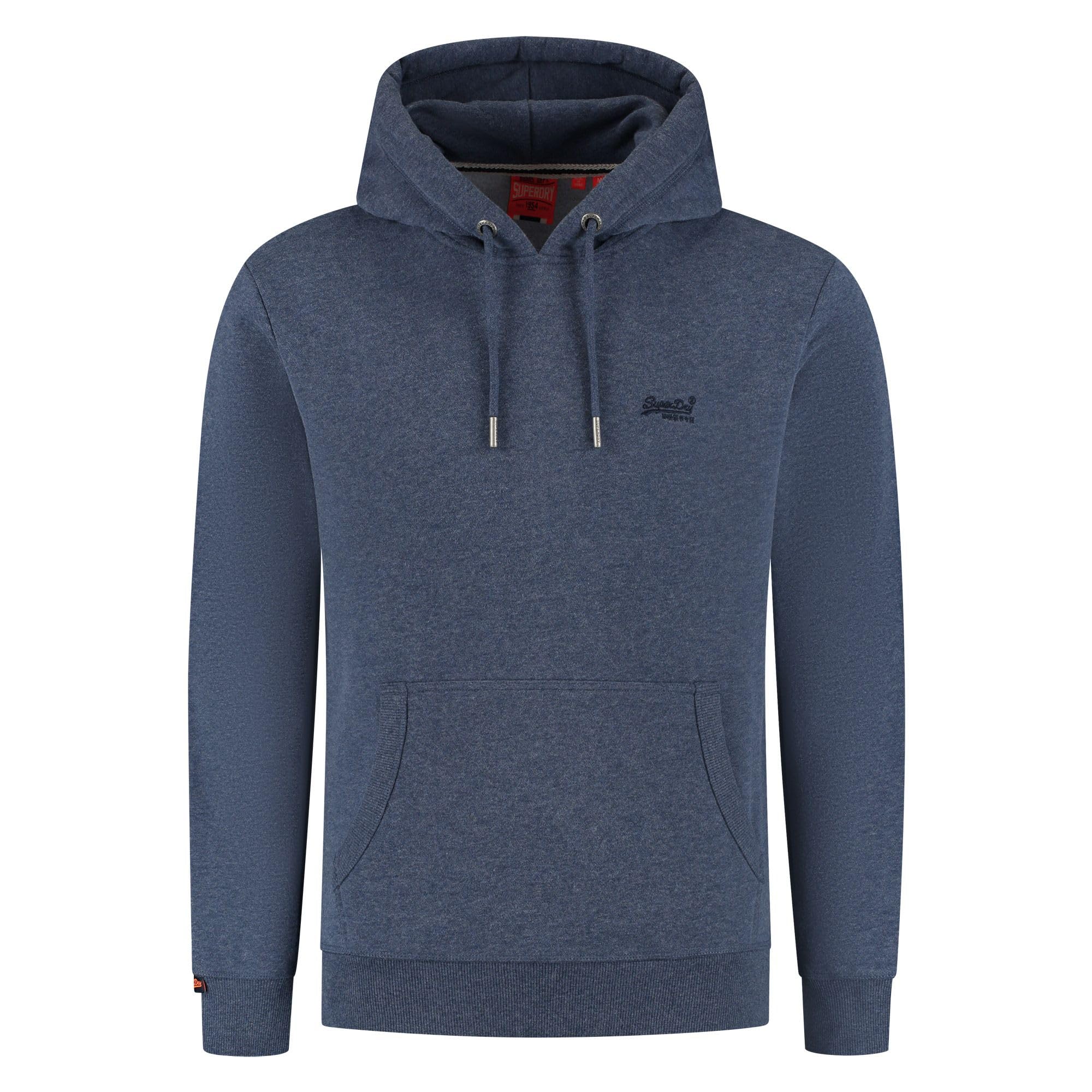 Superdry Mens Essential Logo Hoodie (UK, Alpha, L, Regular, Regular, Heritage Navy Marl)