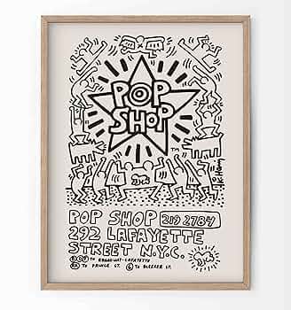 キース・へリング　ポスター『スイス建国700周年記念』画面サイン kh23789.jpg