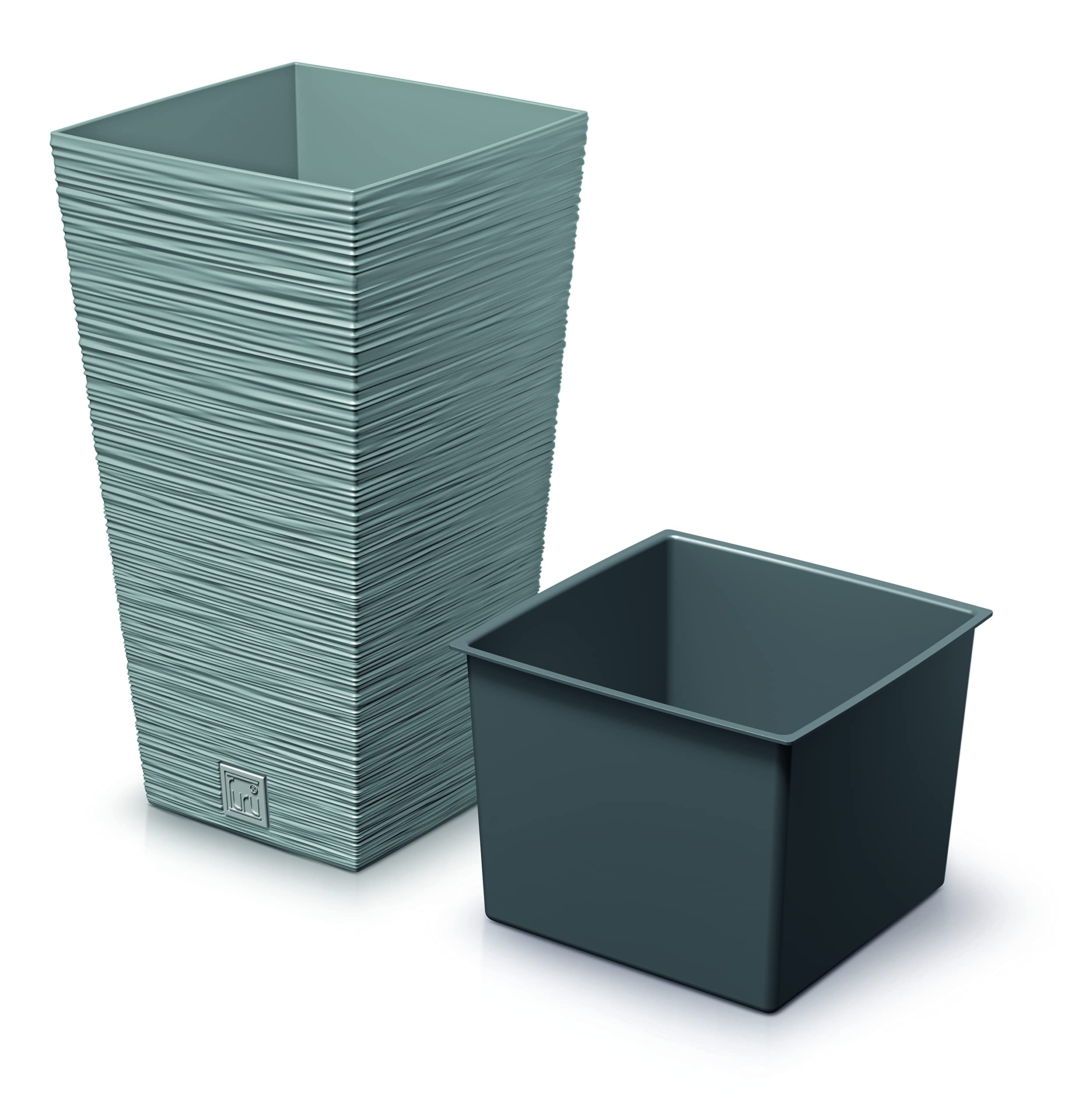 URBNLIVING XL Large Square Tall Modern Look Planter Flower Plant Pot Indoor Outdoor Garden Decor (Concrete)