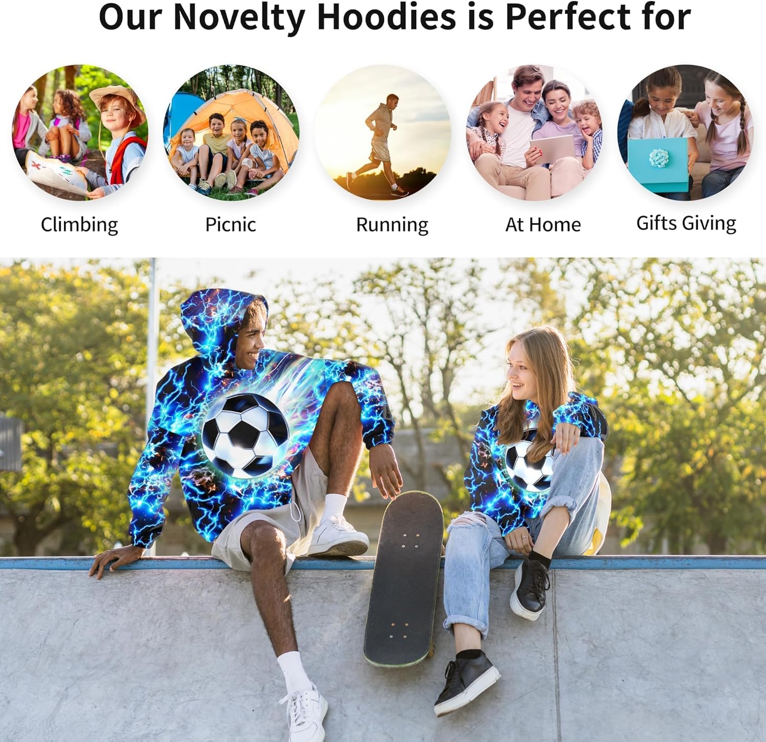 Boys Girls 3D Graphic Hoodies Cool Casual Pullover Hooded Sweatshirts With Big Pocket for Kids - Image 6
