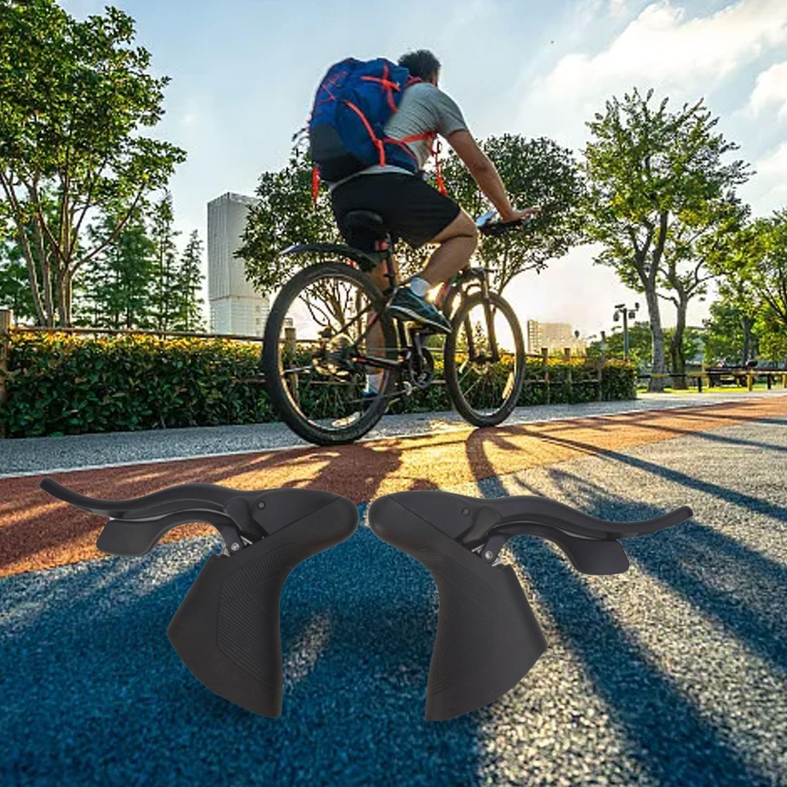 Leva del cambio per bicicletta da strada, 2X7/8/9/10/11 velocità per deragliatore Shimano, costruzione in lega di alluminio (R5)