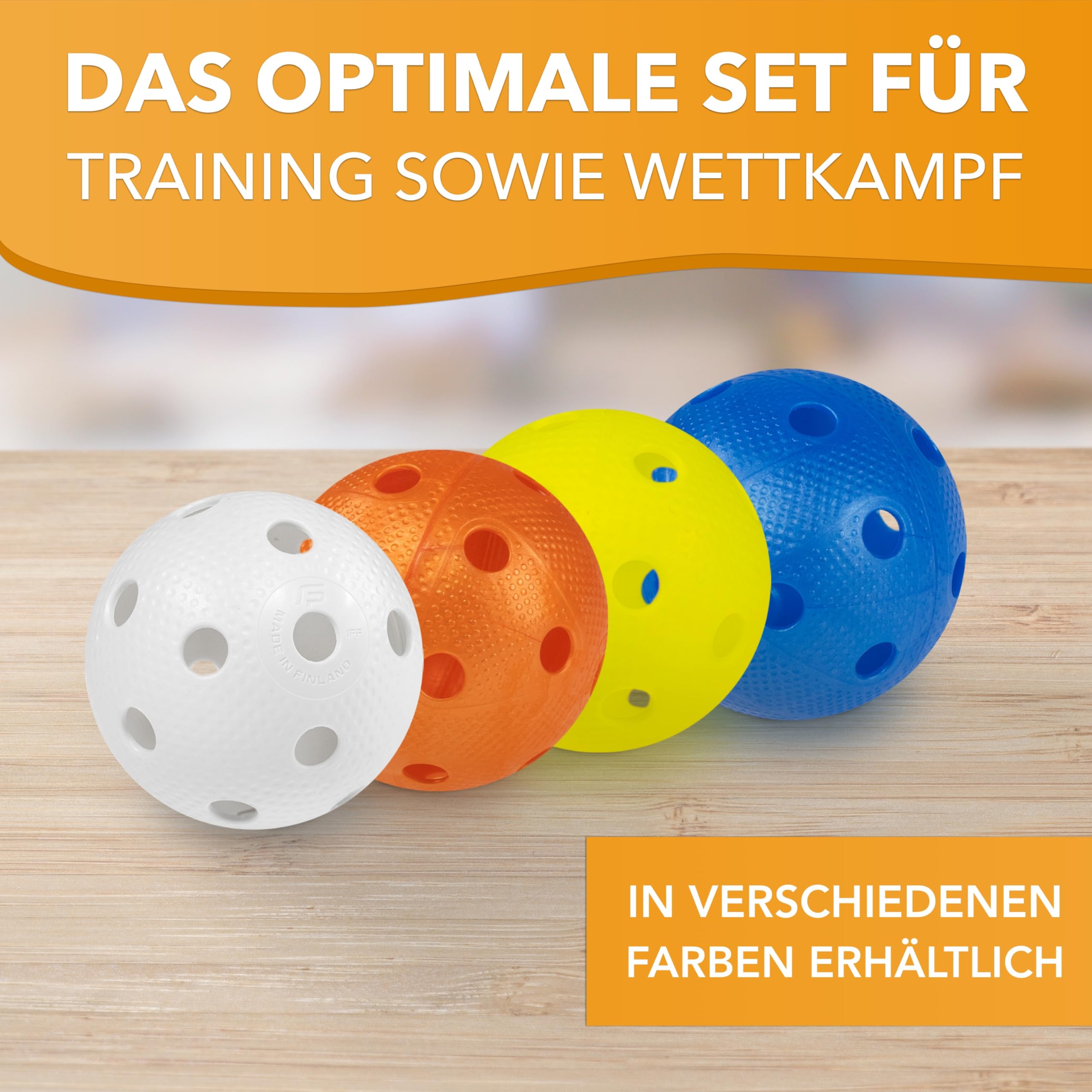 FAT PIPE | Floorball Unihockey Ball Set de 24 balles | Fat Balls | Mélange de couleurs | Ballon d'entraînement de compétition avec certificat IFF pour une qualité certifiée