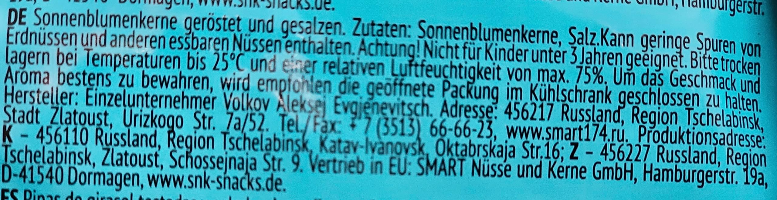 SMART Sonnenblumenkerne geröstet und gesalzen 300g 10er Pack