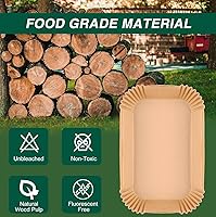 Vista 5 de Forros de papel desechables para freidora de aire para accesorios Ninja Dual Airfryer, pergamino antiadherente rectangular para hornear, a prueba