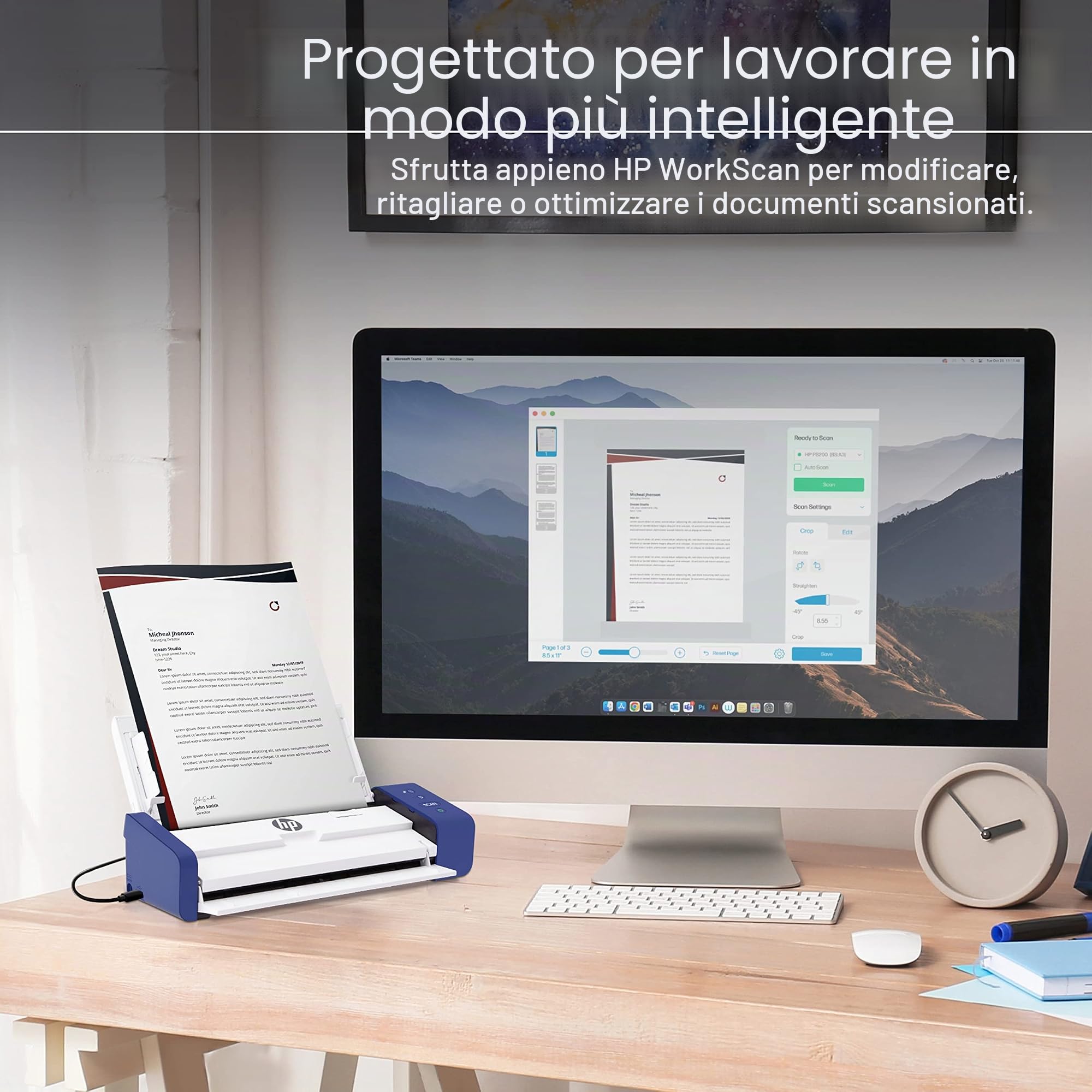 HP Scanner portatile portatile per documenti e foto Duplex USB portatile con vassoio di alimentazione automatica per scansione digitale su 2 lati
