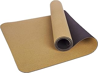 Tappetino da yoga in sughero e gomma naturale sostenibile – 183 cm x 61 cm x 5 mm – antiscivolo – largo – inodore – fitness, palestra, esercizio, sport, assorbe il sudore