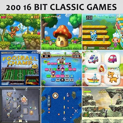 Miniatura 6 de TaddToy Consola de juegos portátil de 16 bits para niños y adultos, pantalla grande de 3.0 pulgadas precargada, 200 juegos de video retro portátiles
