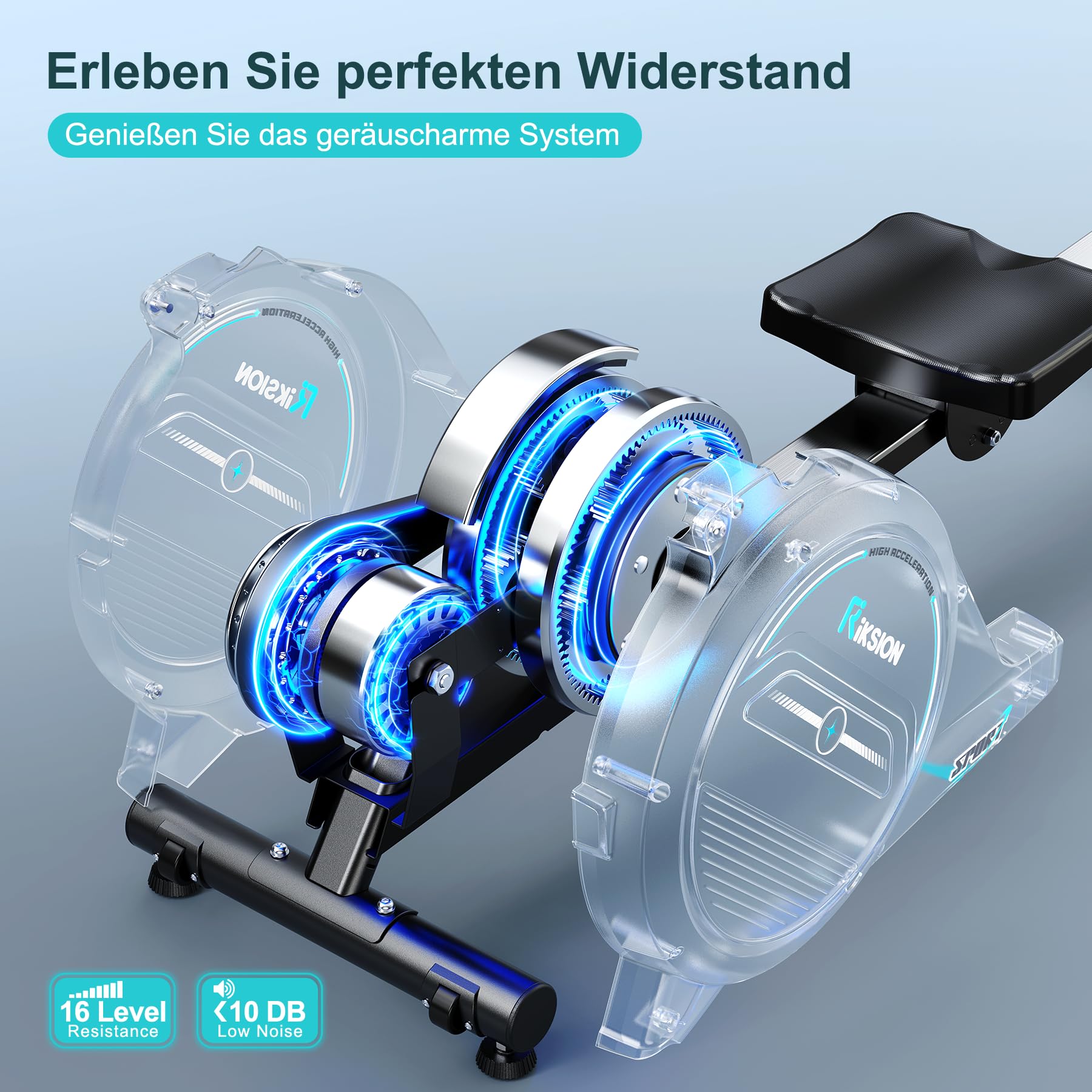 [2026 Neu] Rudergerät für Zuhause mit Magnet-Fitnesstrainer,Rudergerät 16 Stufen Widerstand, Indoor-Gerät für das Home-Gym, Cardio-Trainingsgerät, 160 kg Kapazität mit LCD-Monitor