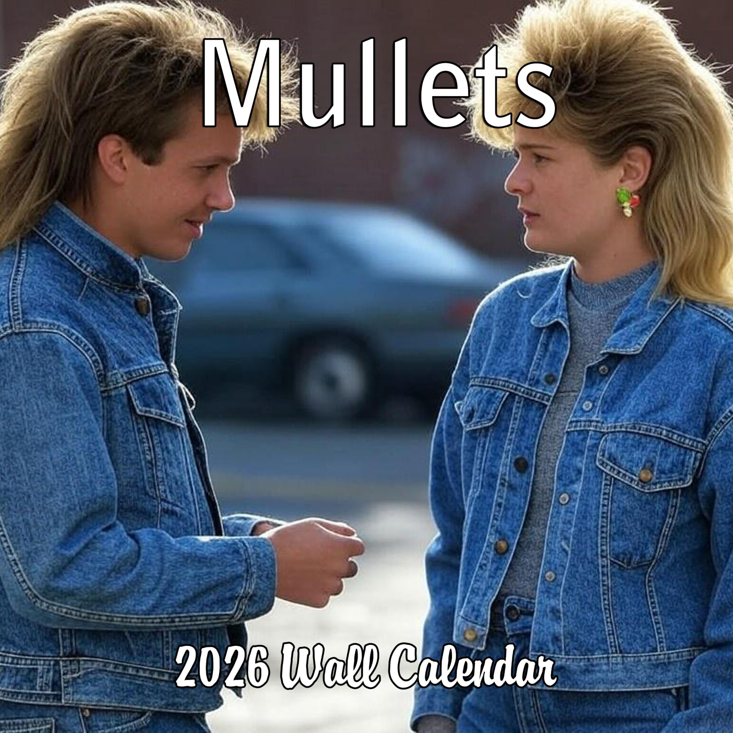 2026 Mullets White Elephant Monthly Wall Calendar - Funny Gag Gift | Ugly Mullets Prank Gift Calendar 2025-2026