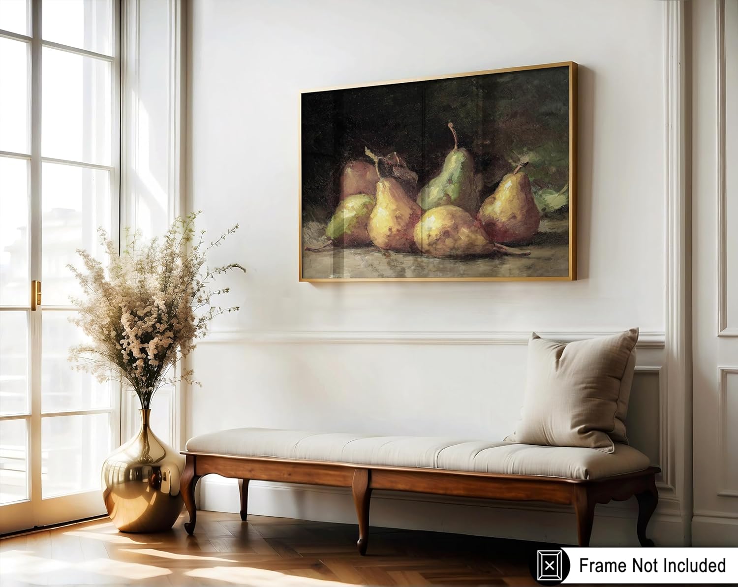 Poster Master Vintage Pears Painting Print - Retro Fruit Poster - Food & Drink Art - Moody Wall Design - Gift for Men & Women - Minimal Decor for Dining Room or Kitchen - 24x32 Unframed Wall Art