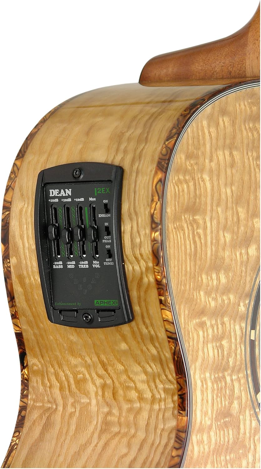 Dean Exotica Quilt Ash Acoustic-Electric 12 String Guitar, Gloss Natural