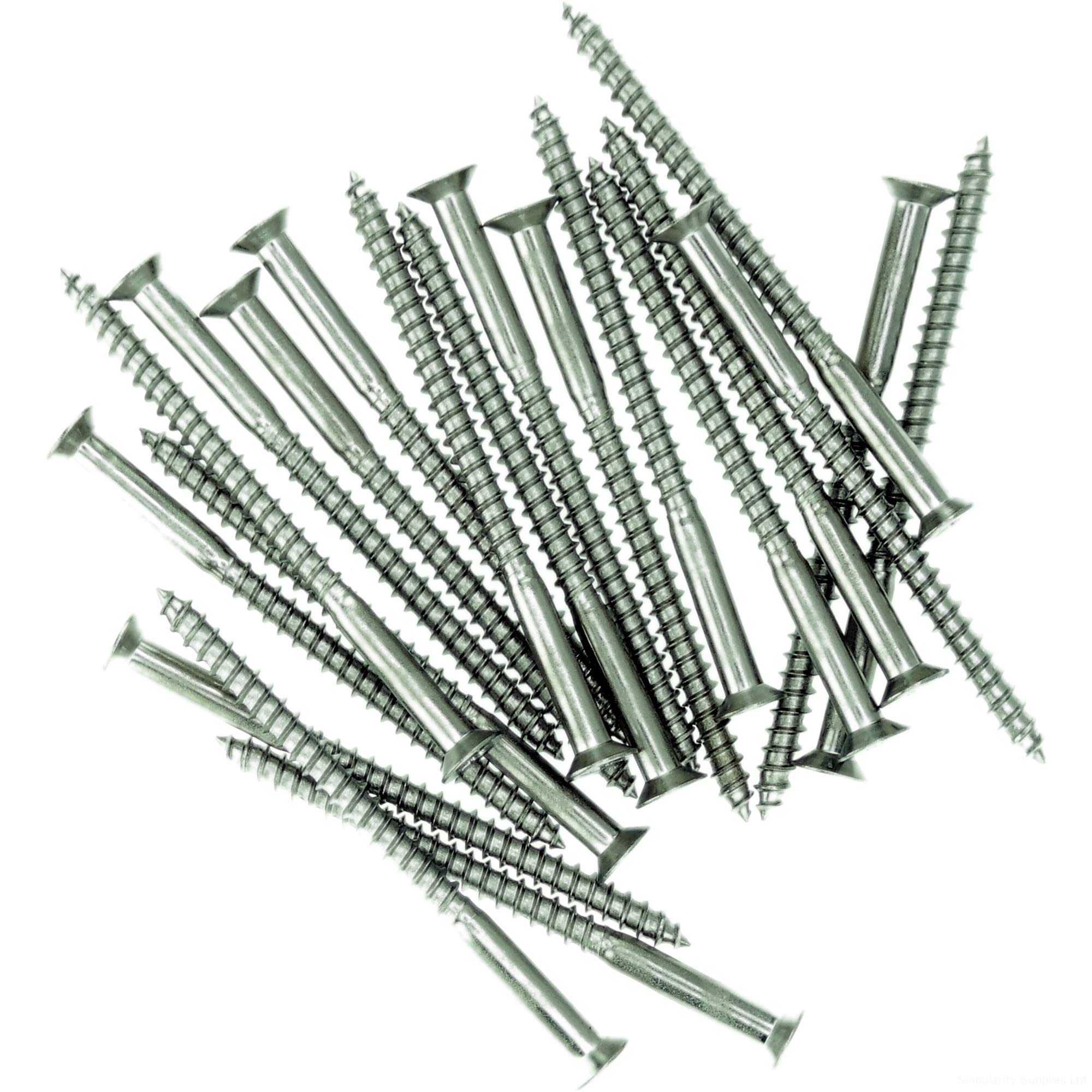 Singularity Supplies No.6 X 0.63 (3.5Mm X 16Mm) Pozi Countersunk Wood Screw - Stainless Steel (A2) (Pack Of 20)