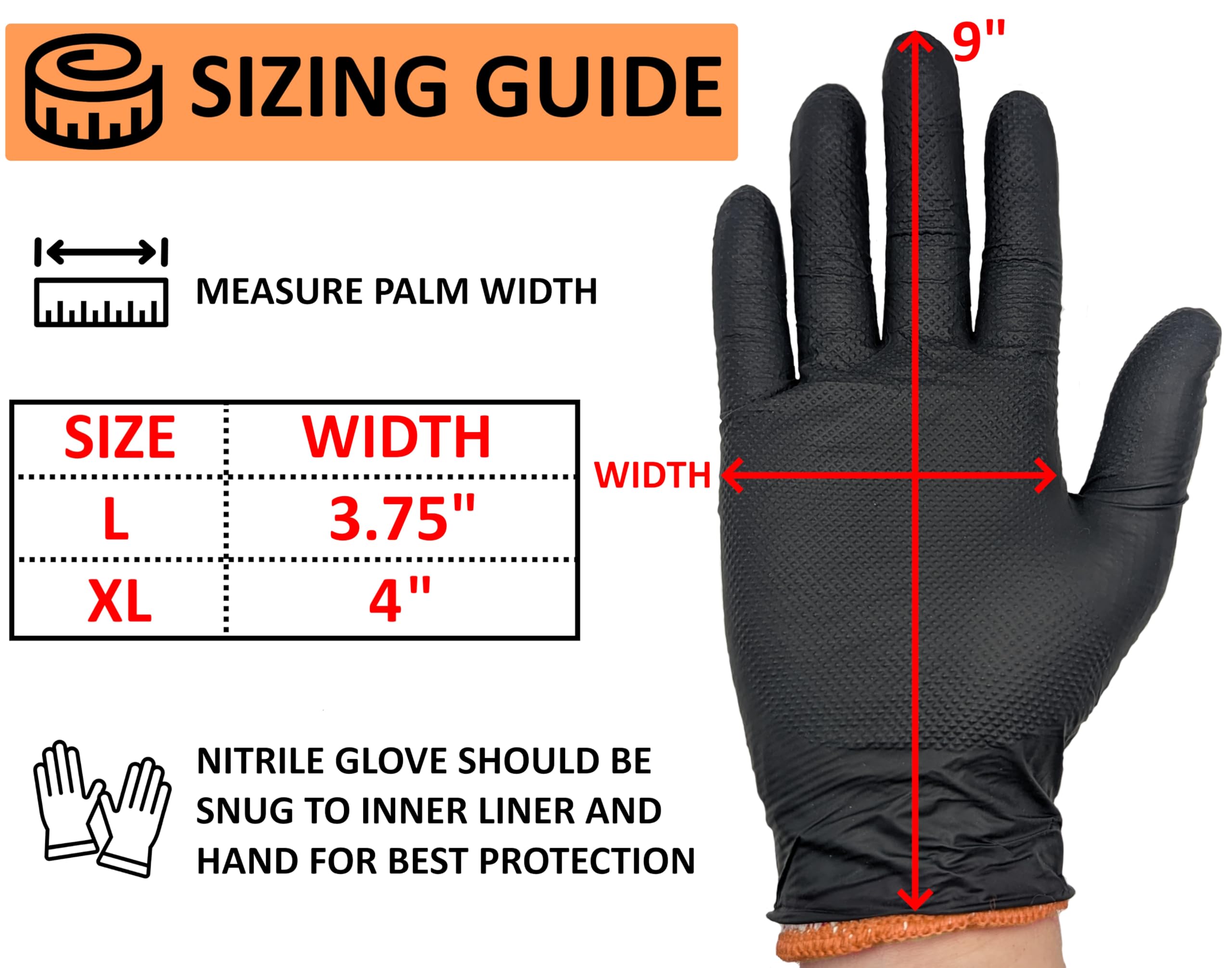 Kit de guantes desechables negros para parrilla de barbacoa, 50 agarres texturizados resistentes y 2 forros reutilizables resistentes al calor para tirar de carne (textura completa de palma y dedo,