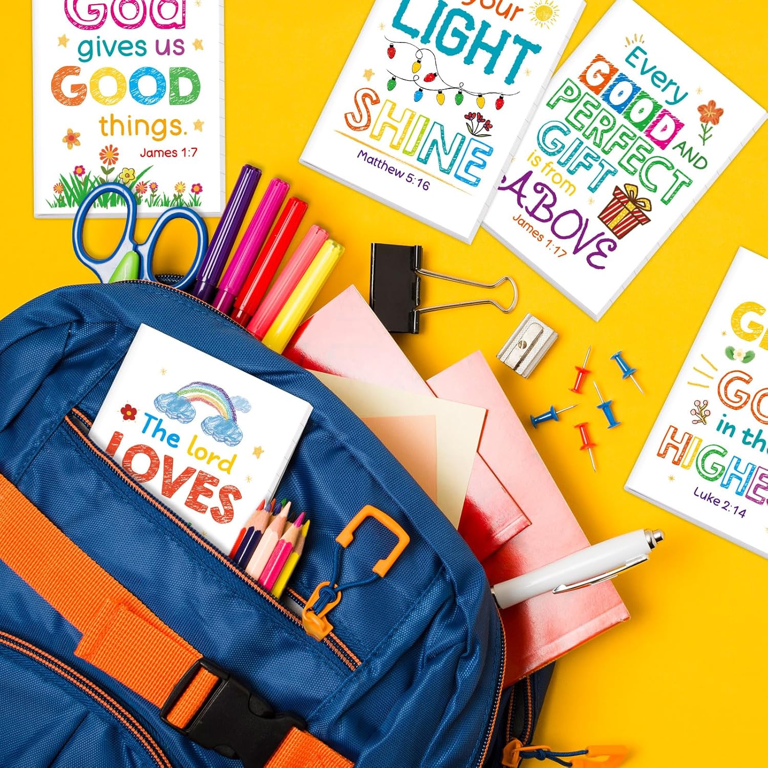 Fancy Land Christian Notepads for Kids Bible Verse Notepad Religious Party Favors Inspirational Journals Note Pad for Sunday School Classroom Office Supplies 12 Pcs - Image 6
