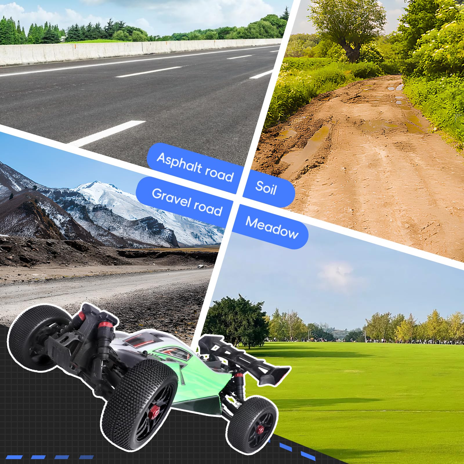 Llantas y ruedas prepegadas para Buggy 1/8 RC Buggy 17 mm cubos hexagonales de espuma para Arrma Typhon Redcat Team Losi VRX HPI Kyosho HSP Hobao Off Road, juego de 4