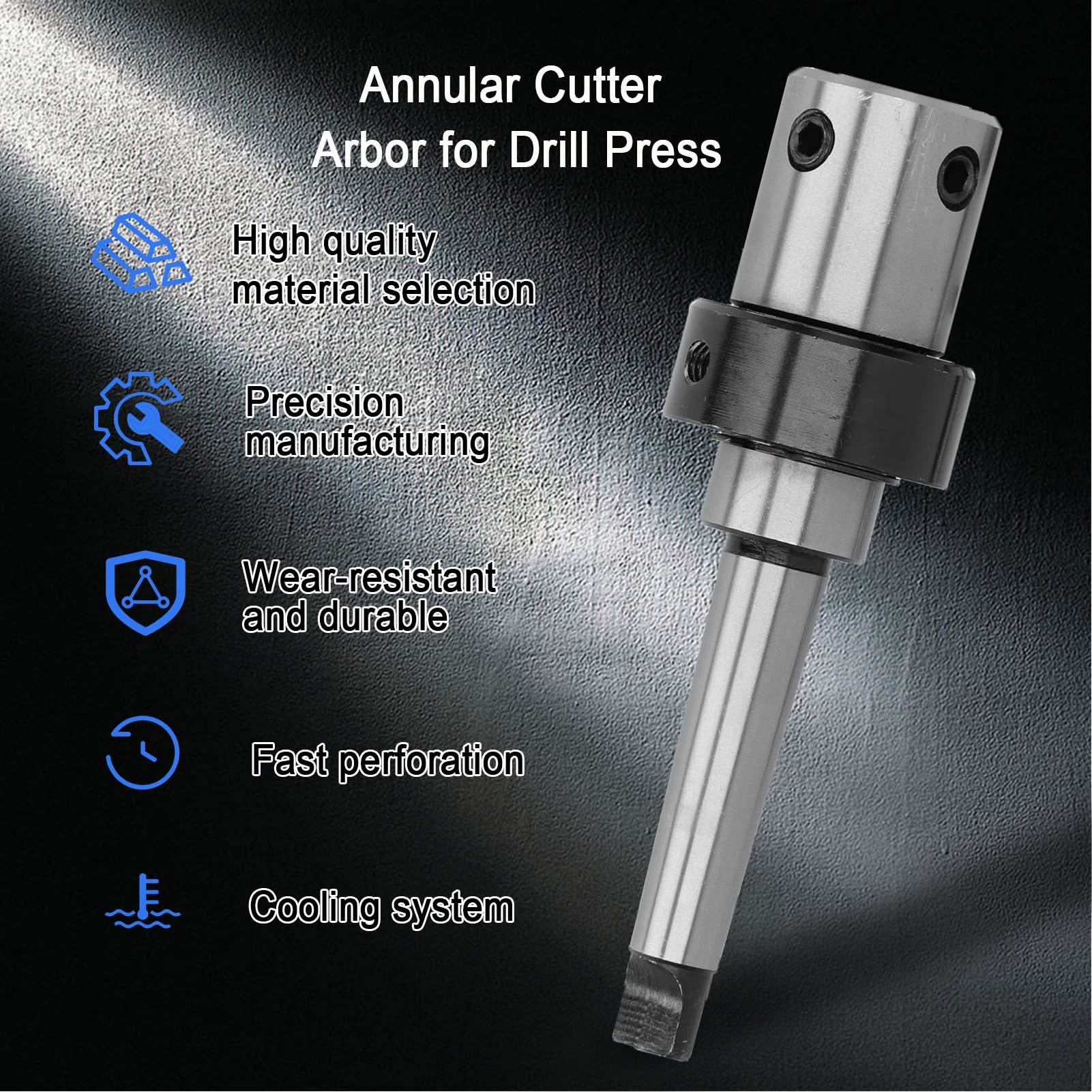 Arbre de coupe annulaire pour perceuse à colonne, queue Morse Taper 2 (MT2) à 3/4 "Weldon avec système de refroidissement pour perceuse: perçage vertical de tour de forage magnétique