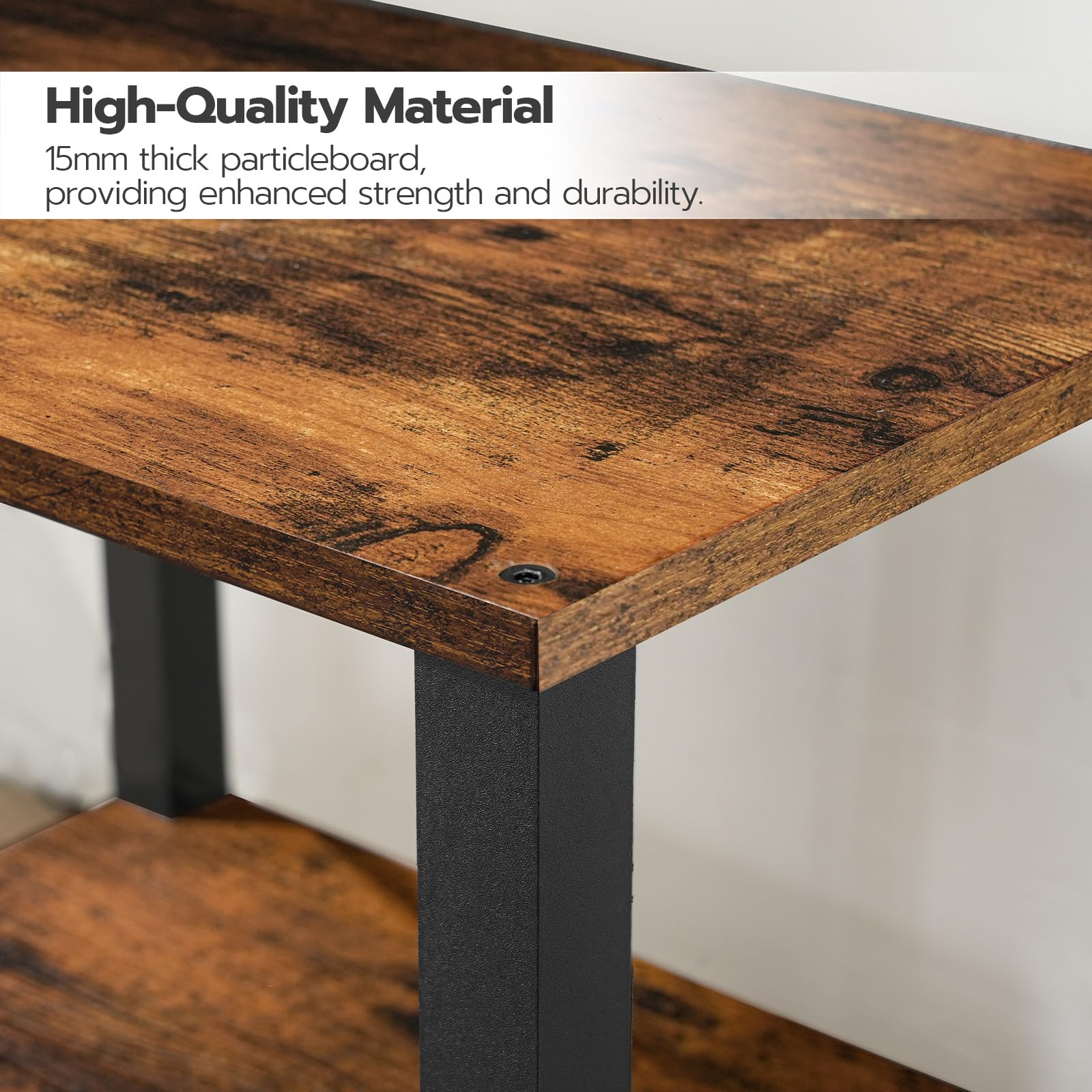 HOOBRO 2-Tier Printer Stand with Charging Station Under Desk Printer Table Printer Cart with Storage Shelves Shelf for — view 6