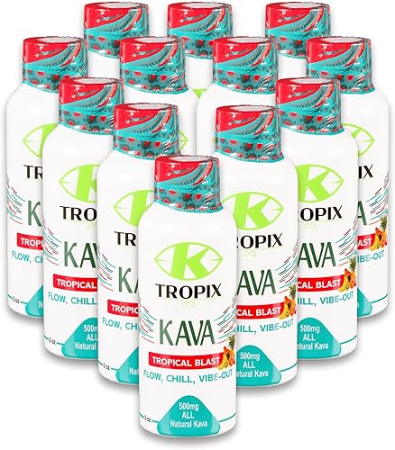 Miniatura 11 de K-Tropix Kava Shot Tropical Blast - Disparos de bienestar de 500 mg para promover la relajación y reducir la preocupación - Bebida de kava
