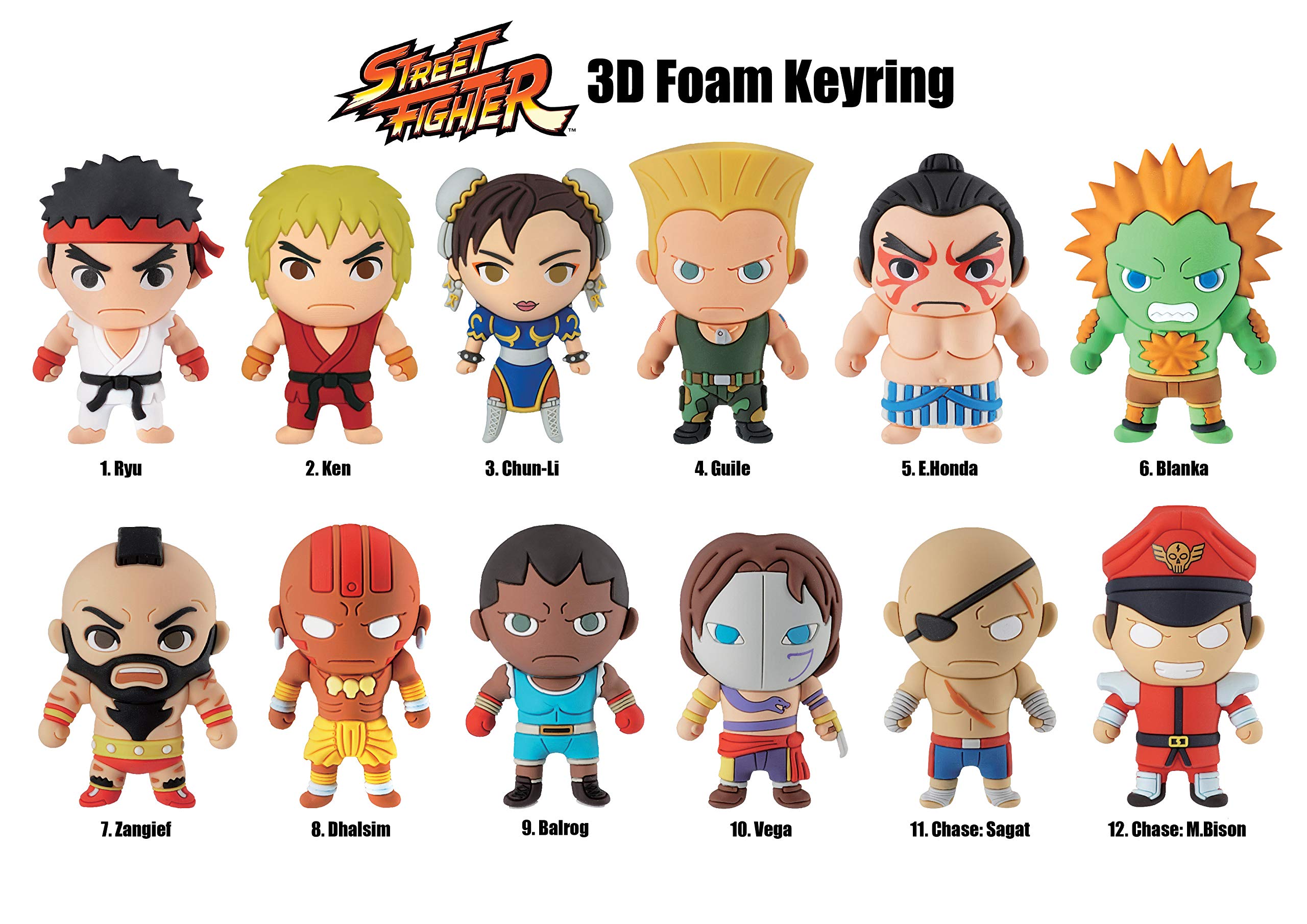 Amazon.com: Street Fighter 3D Foam Key Ring Blind Bag, Multicolor