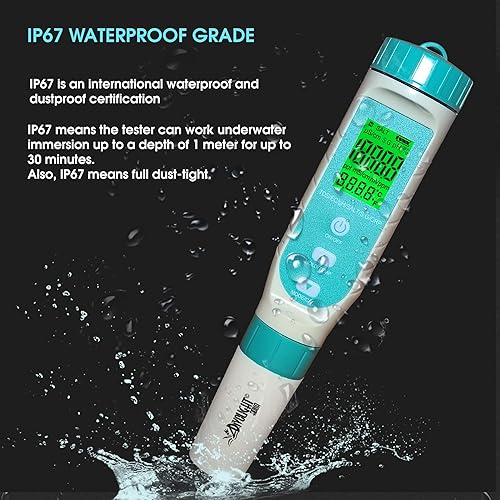 Miniatura 7 de 7 en 1 medidor de la pluma del probador de la calidad del agua para las piscinas, agua potable acuarios hidropónico que cocina probador mide el agua