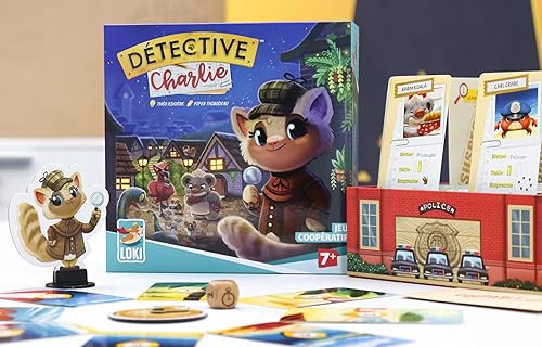 Miniatura 5 de IELLO: Detective Charlie, juego cooperativo original, lleno de humor, para pequeños detectives, juego de mesa de estrategia, tiempo de juego de 25