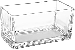 MyGift Decorative Glass Rectangle Vase - An Oasis of Elegance for Your Indoor Sanctuary