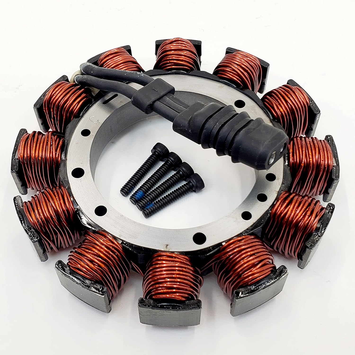 32 Amp Unmolded Stator with 2 Pin Female Plug for Fits 1989-1996 Harley Big Twin Evo Touring Models, 1989-1999 Softail & 1991-1998 Dyna Models – Comes with Mounting Hardware - Replaces HD# 29970-88C