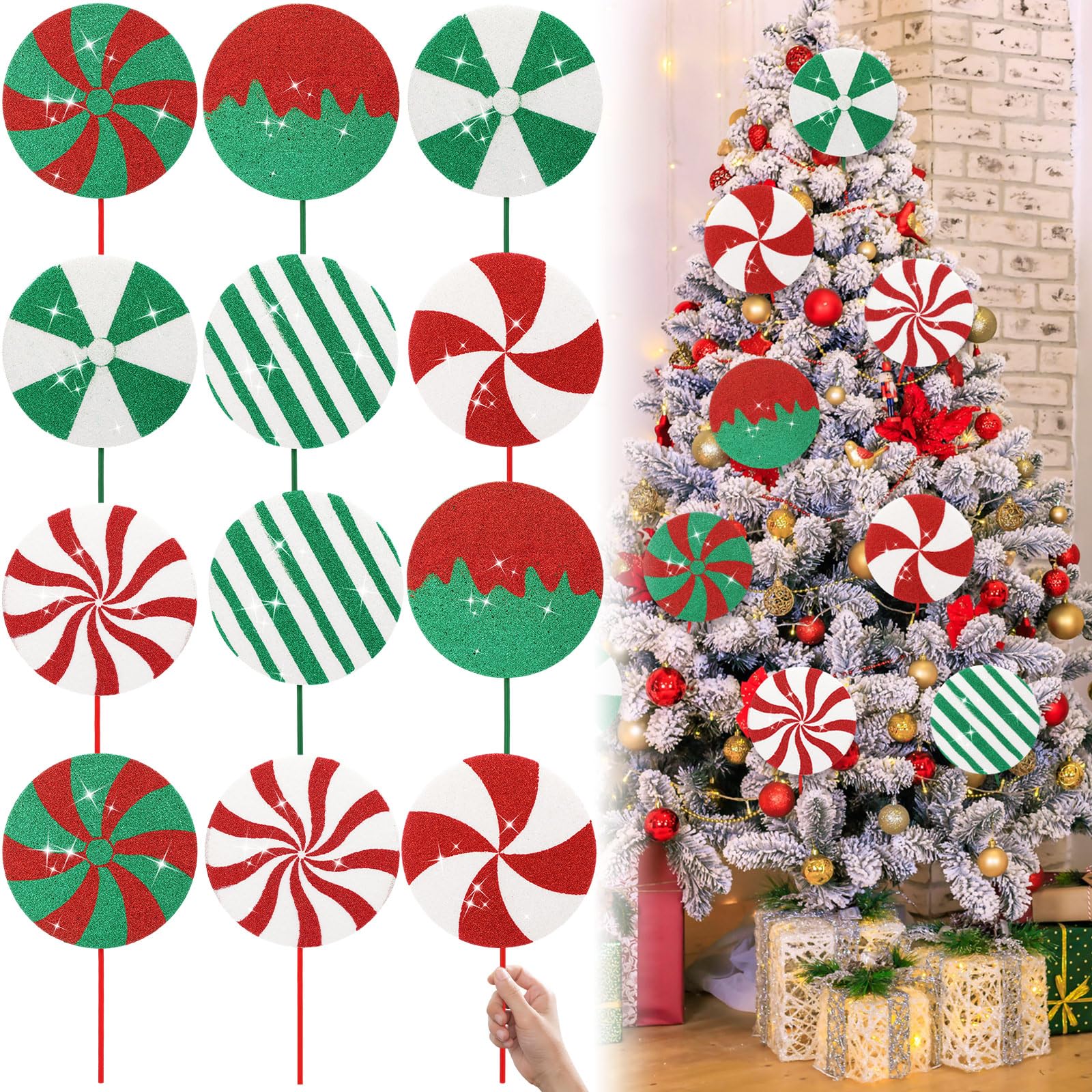Snapklik.com : Vercraft 12 Pcs 15.75 Large Candy Christmas Decorations