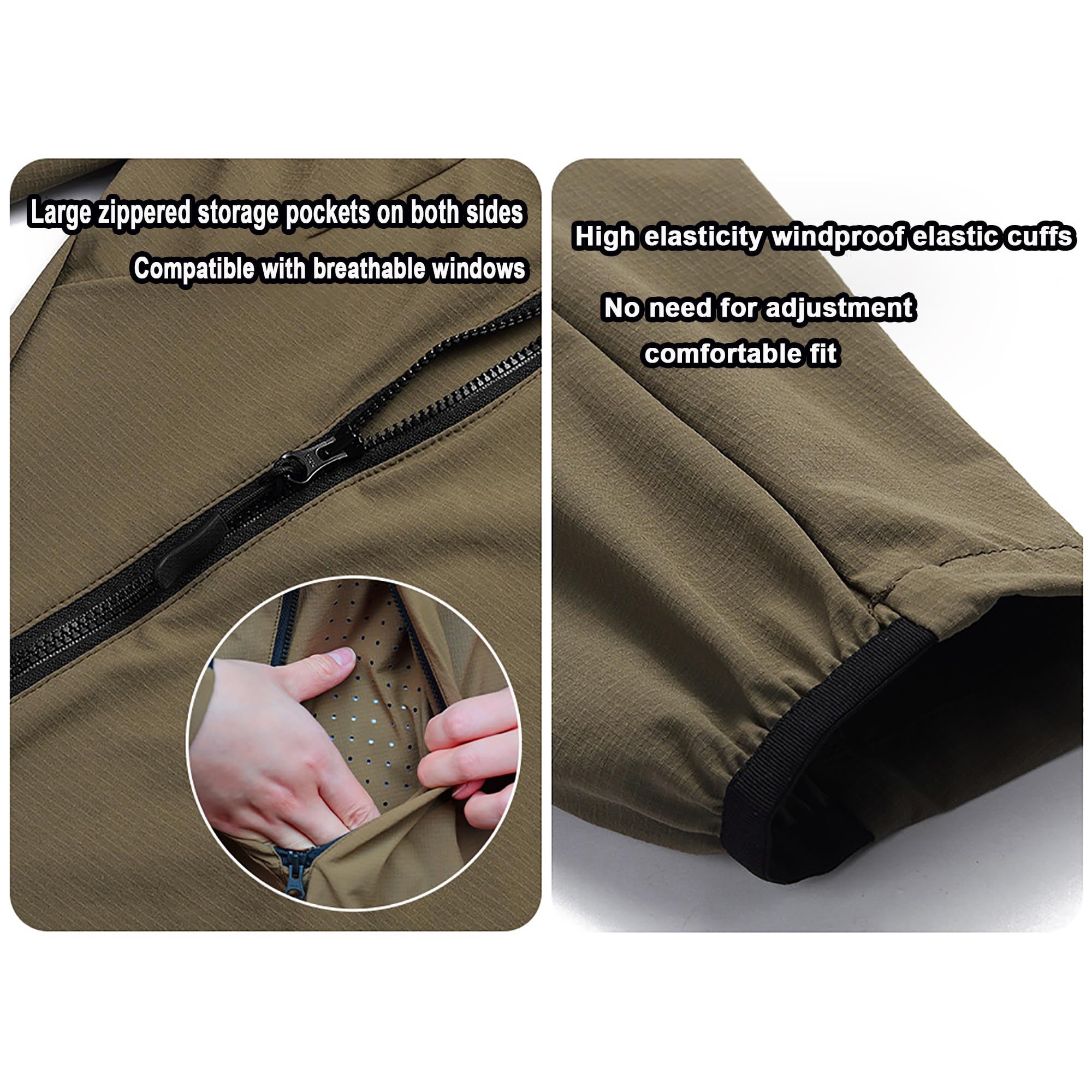 Chaqueta de ciclismo para hombre/mujer, impermeable Jersey de ciclismo, transpirable, secado rápido para correr, entrenar, caminar y hacer senderismo en primavera y verano