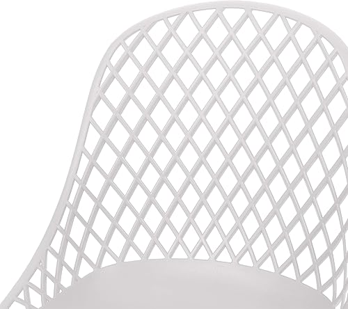 Miniatura 7 de Delora Silla de comedor moderna para exteriores (juego de 2), color blanco