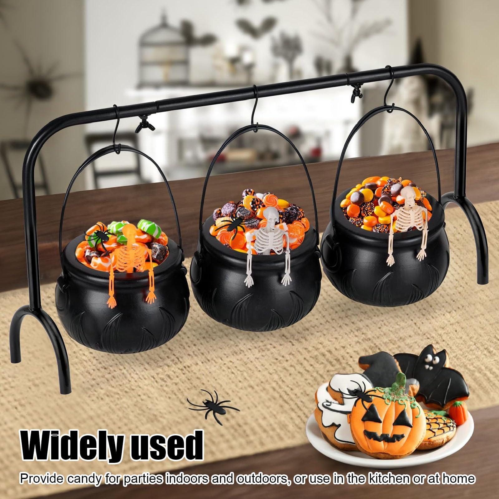 Halloween Cauldron PMU 22 Inch - Large Plastic Candy Bucket With Cast ...
