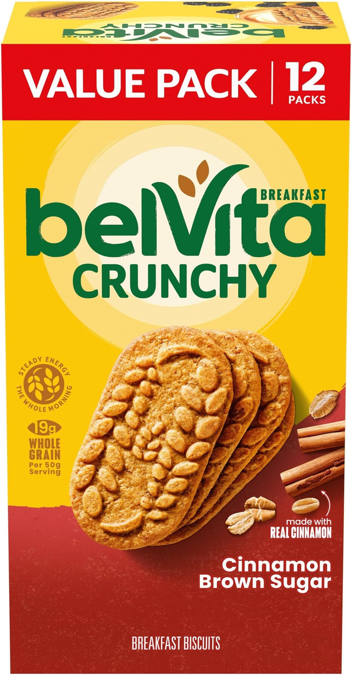 Breakfast Bars Biscuits, Cinnamon Brown Sugar, Value Pack, 12 Packs (4 Biscuits Per Pack)