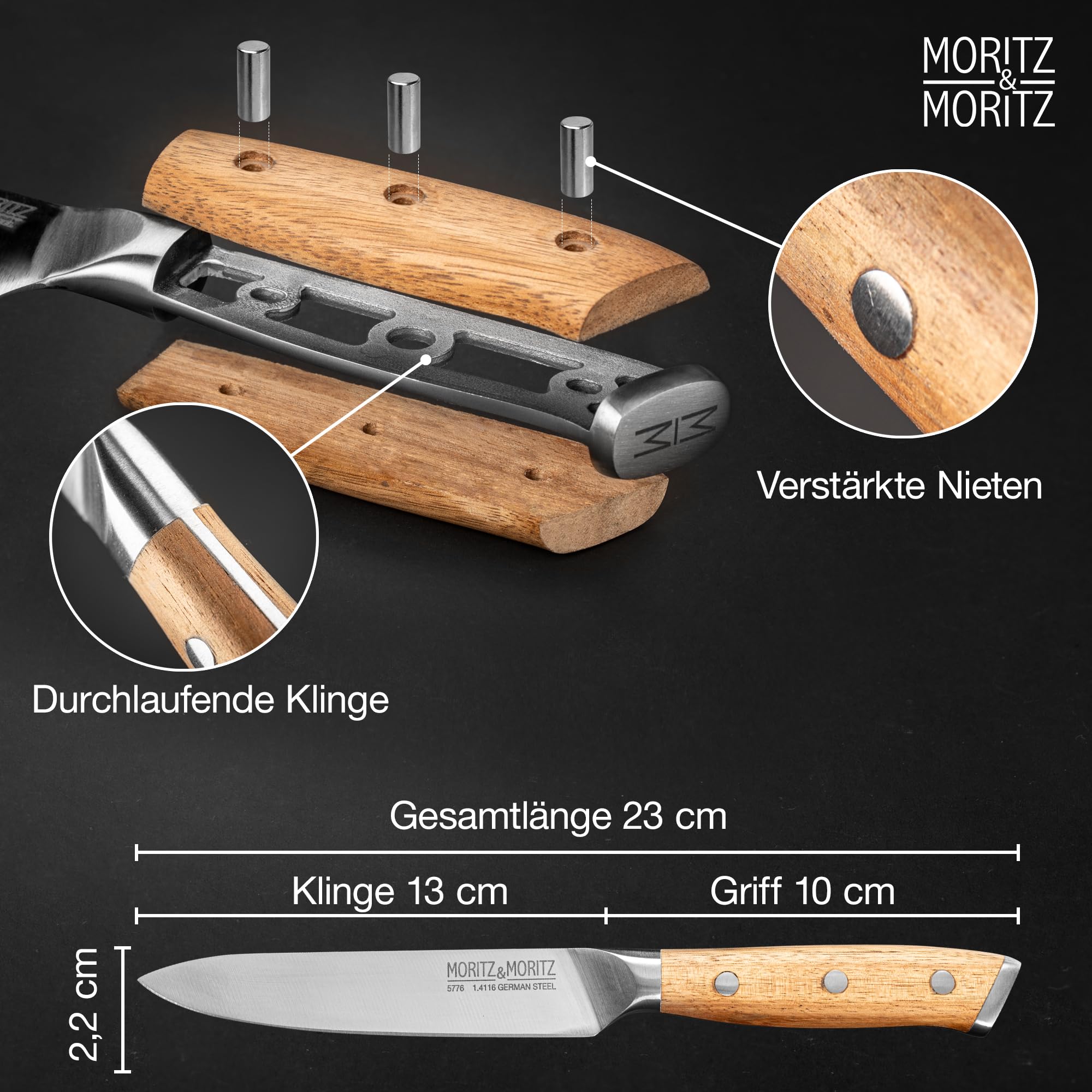 Moritz & Moritz Starter Messerset 3-teilig bestehend aus Universalmesser – Bild 3