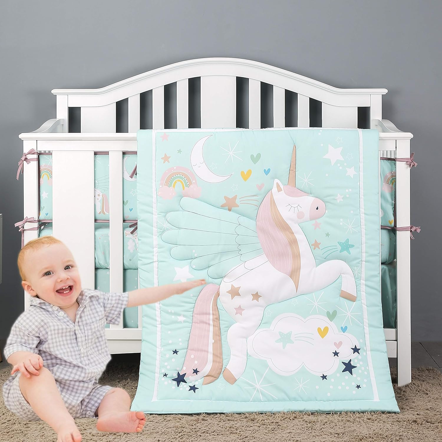 cot bedding unicorn
