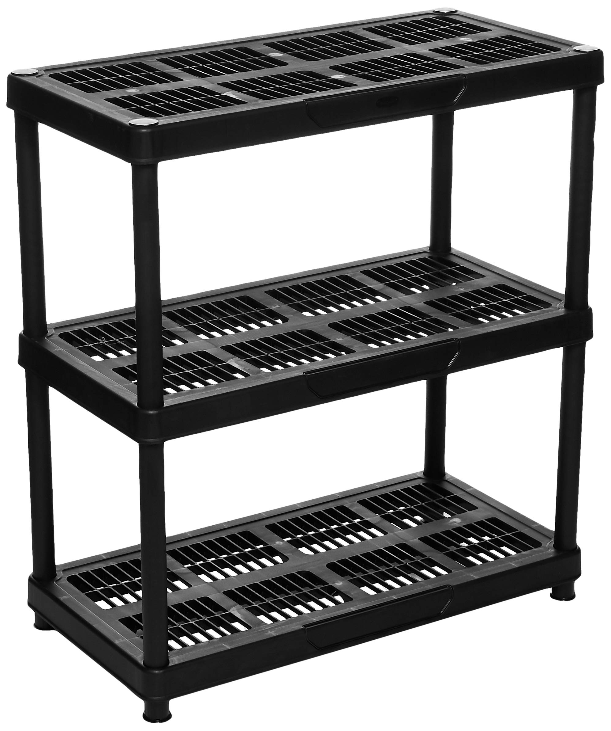 Cosmoplast 3 Tiers Shelving Storage Rack, Black