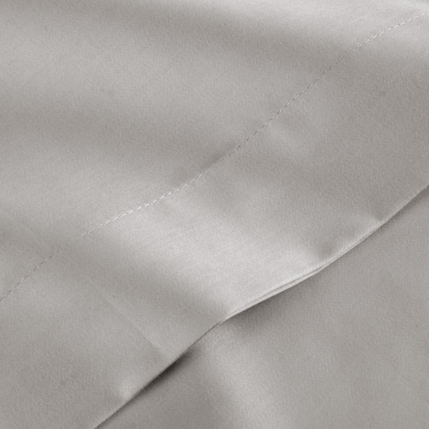 Christy Super King Flat Bed Sheets | 400TC Luxury Bedding | Silver Grey | 100% Cotton Sateen | Soft Silky Bed Linen โ image 1