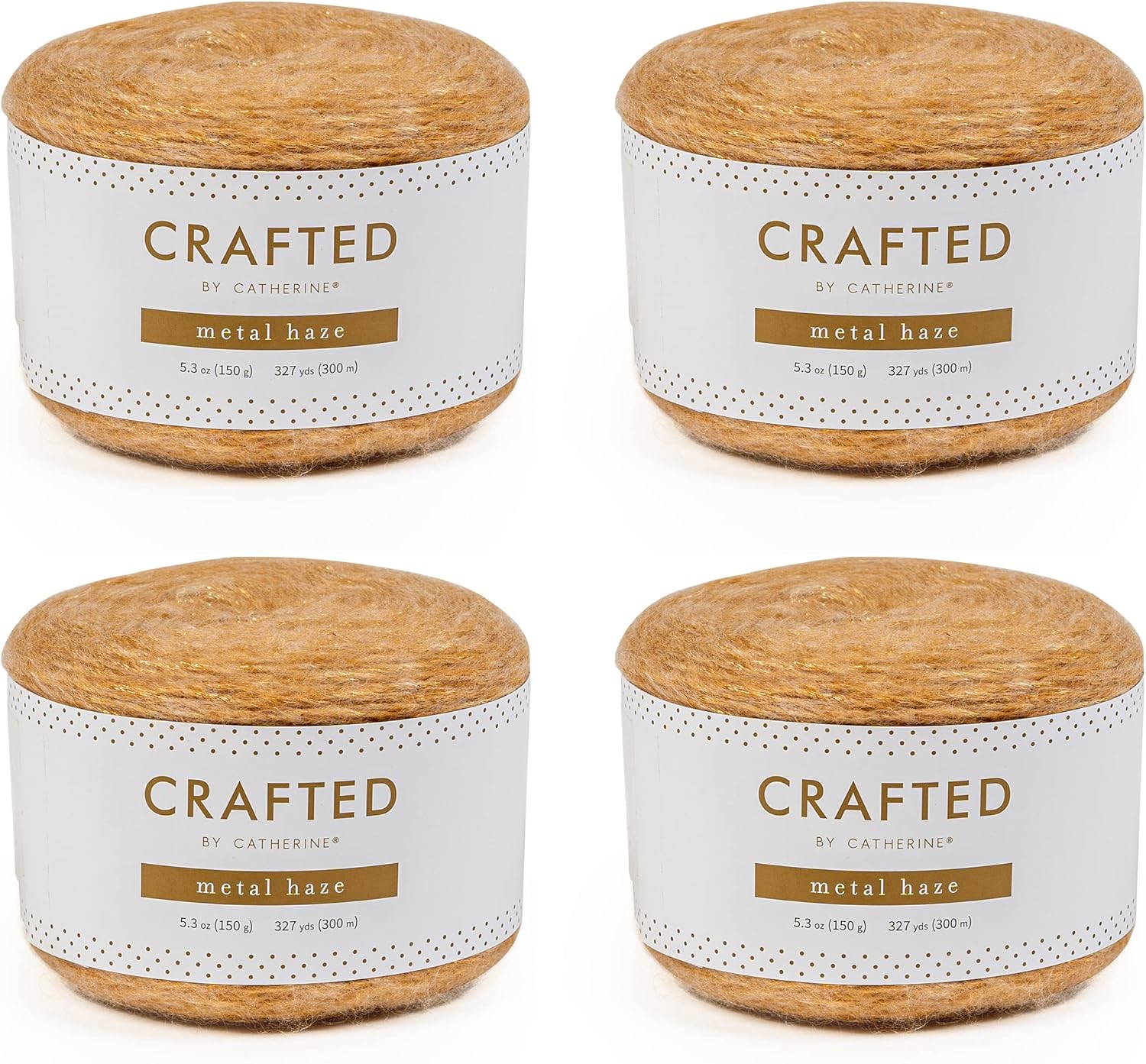 Crafted By Catherine Metal Haze Yarn - 4 Pack, Gold, Gauge 5 Bulky