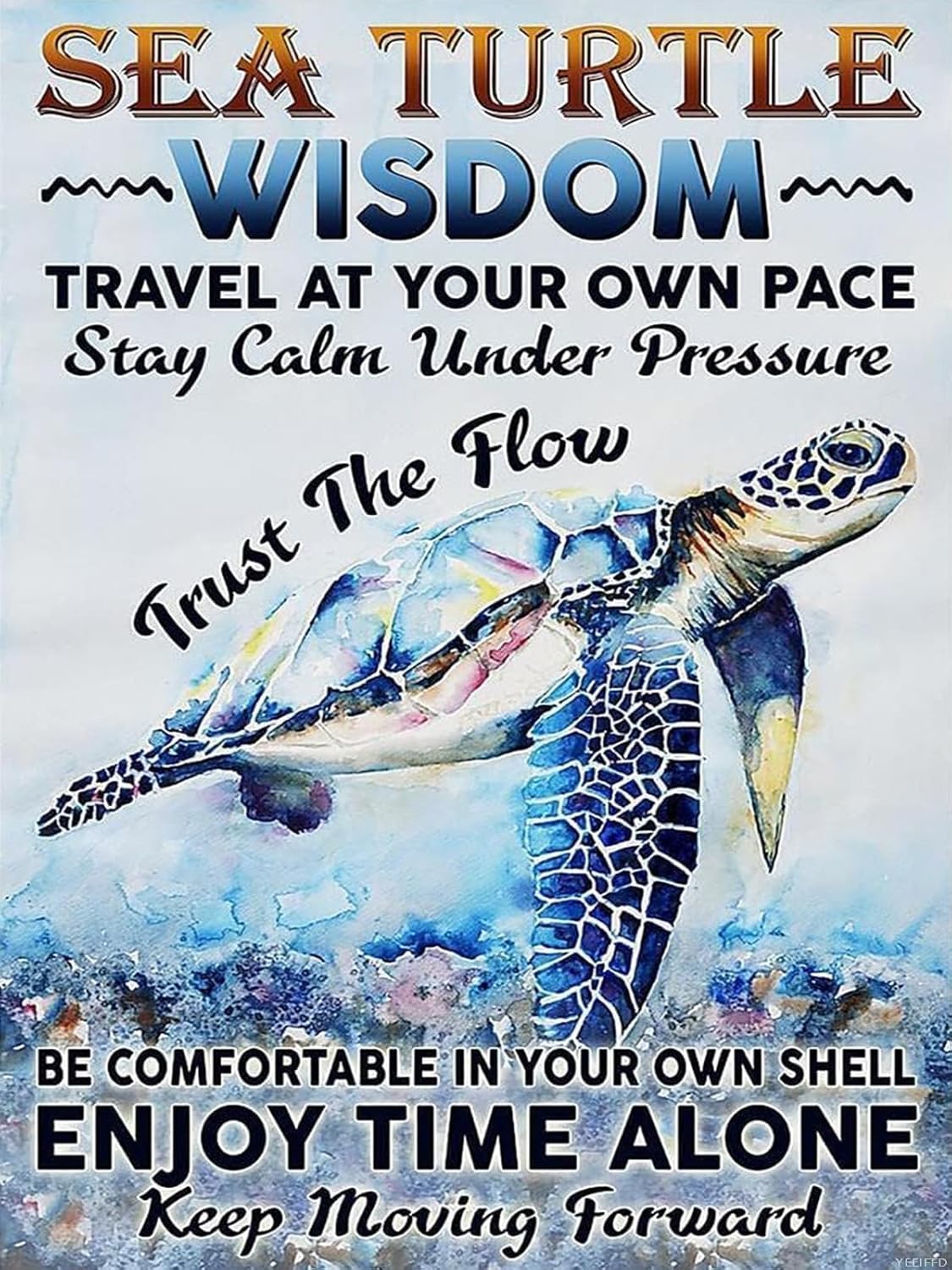 YEEIFFD New Year Gift Sea Turtle Wisdom 5D Diamond Art Painting Kits for Adults DIY Paint by Number for Home Recreation and Wall Decoration for Christmas Valentine's Day 12x16 inch