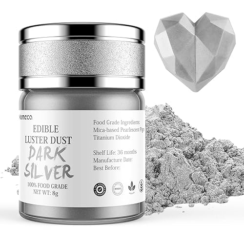 Nomeca Polvo brillante comestible, 0.28 oz de grado alimenticio, polvo metálico para colorear alimentos para decorar pasteles, hornear, fondant,