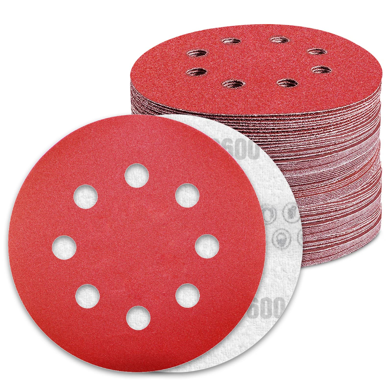 104 Disques Abrasifs 125mm - Grains P40 à P600 Pour Ponçage Bois Et Métal
