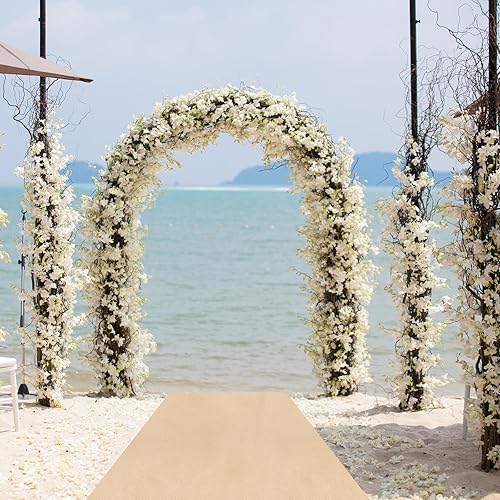 Miniatura 6 de Shappy Alfombra de pasillo color caqui para fiestas, 1.94 ozm de grosor, con cinta adhesiva, alfombra de pasillo para graduados, bodas, fiestas,