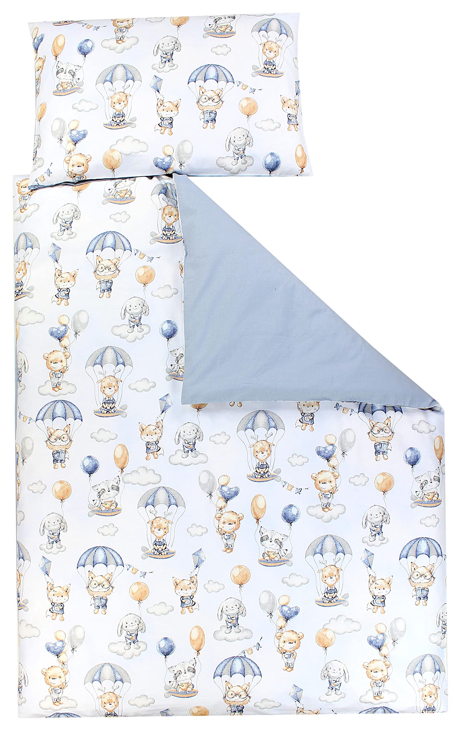 TupTam Juego de Ropa de Cama para Niños, de 2 Piezas., Zorros en el avión/Verde, 120x90 cm — view 40
