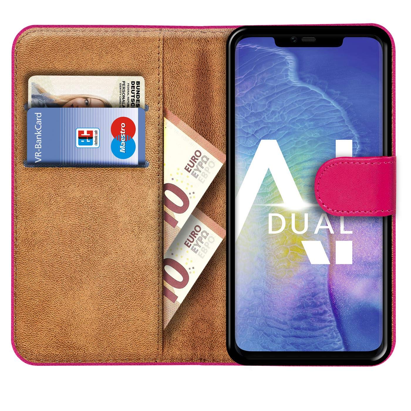 Verco Wallet Case for Huawei Mate 20 Pro Book Cover with Magnetic Closure compatible with Mate 20 Pro Flip Case with Card Slots Faux Leather - Image 2